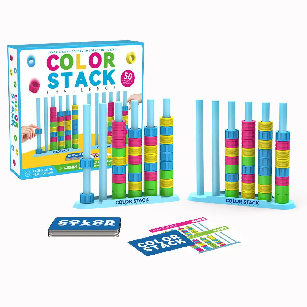 New Color Stack Puzzle Fun Matching Interactive Challenge Toy Party Entertainment Puzzle Solving Battle Game Color Sorting Game