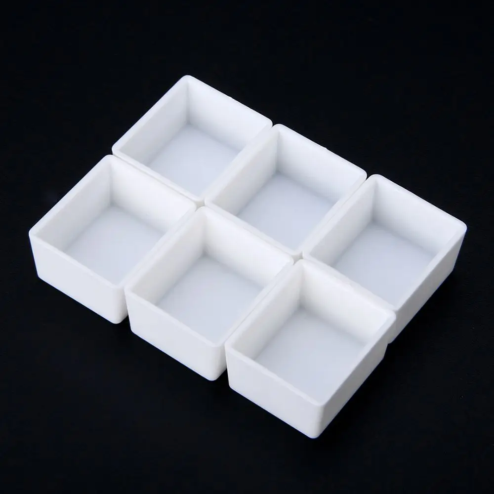 6/12/24/48pcs 3.2ml Artists Half Pans Plastic Art Supplies Painting Supplies Watercolor Paint Grid Paint Palette
