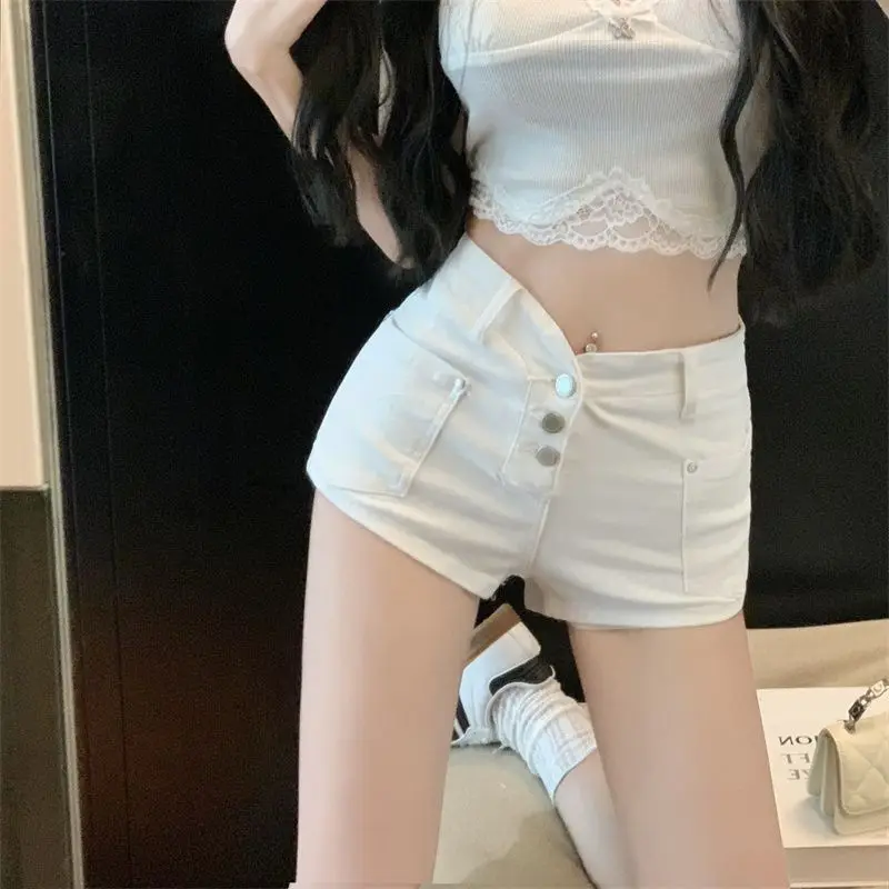 

Летние модные джинсовые шорты для женщин, розовые, с высокой талией, утягивающие, эластичные, облегающие, с эффектом подтяжки ягодиц.