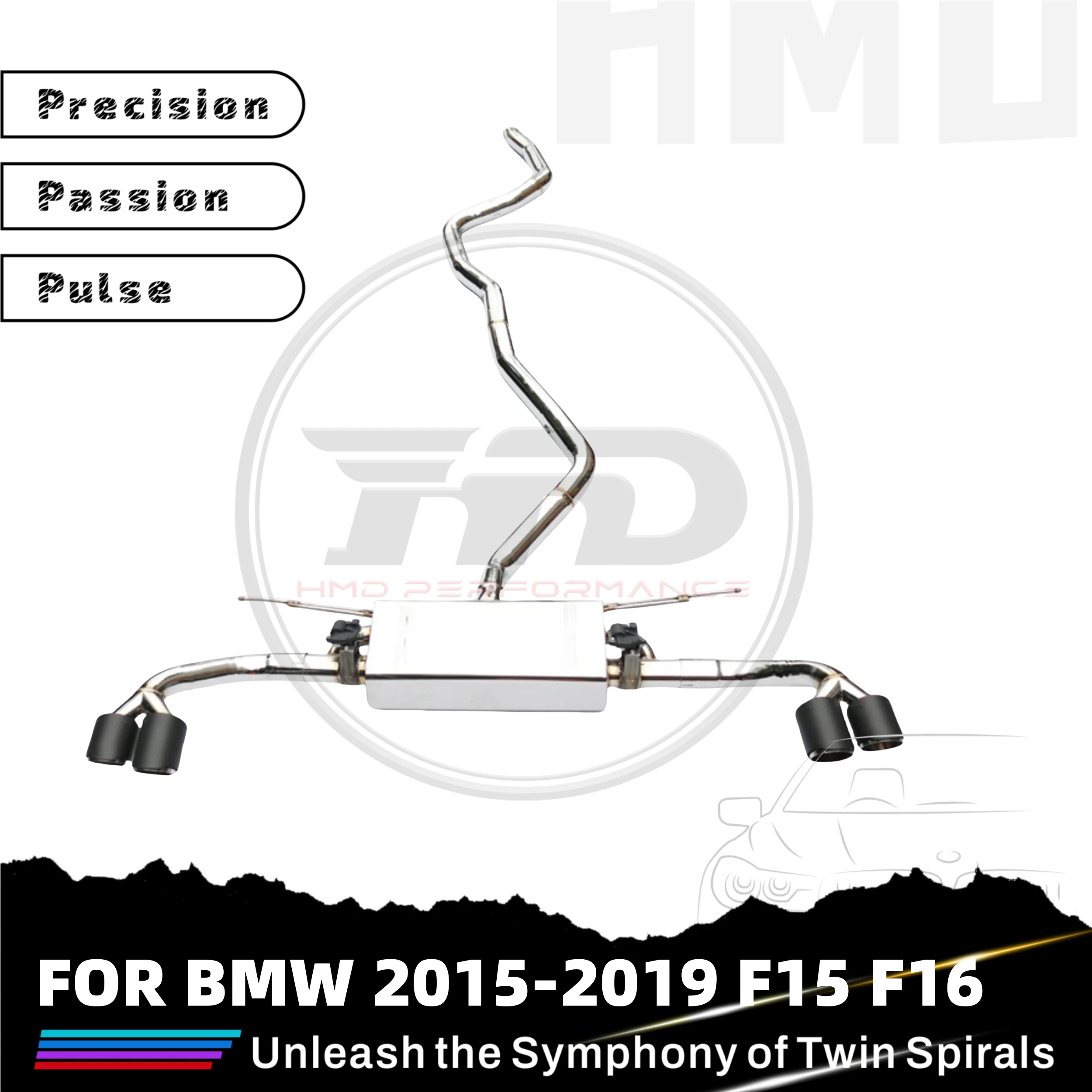 

Stainless Steel Exhaust System Performance Catback For BMW F15 F16 2015-2019 Car Valve Muffler HMD