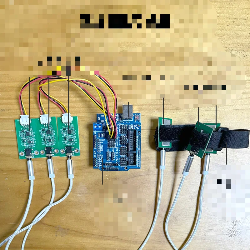 Three-channel electrical sensor muscle gesture recognition module wearable device development