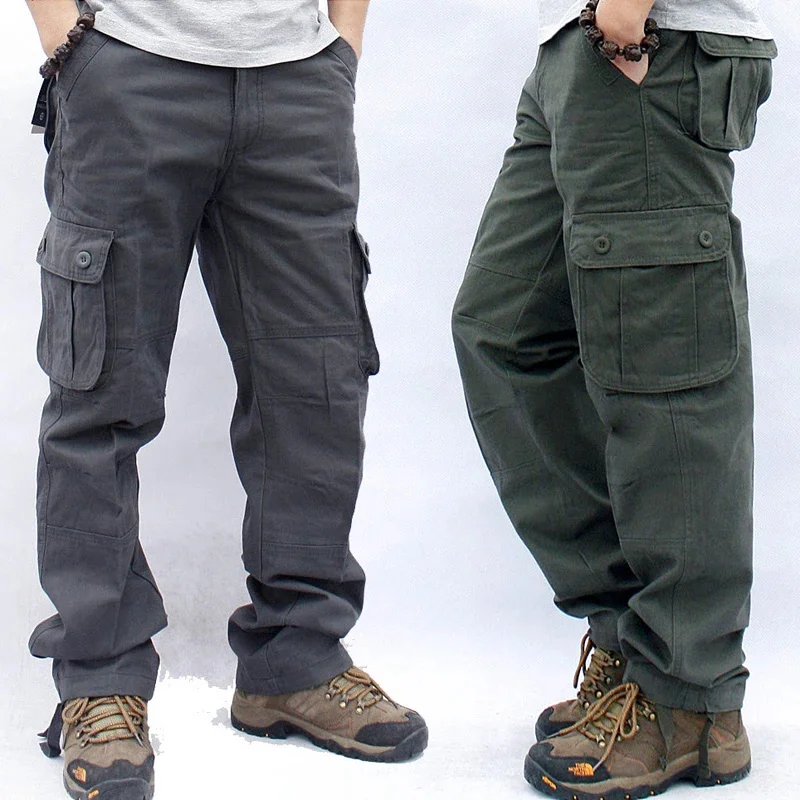 Cargo Pants Men Multi-pocket overalls casual trousers straight work uniform labor insurance loose men's pants Spring summer