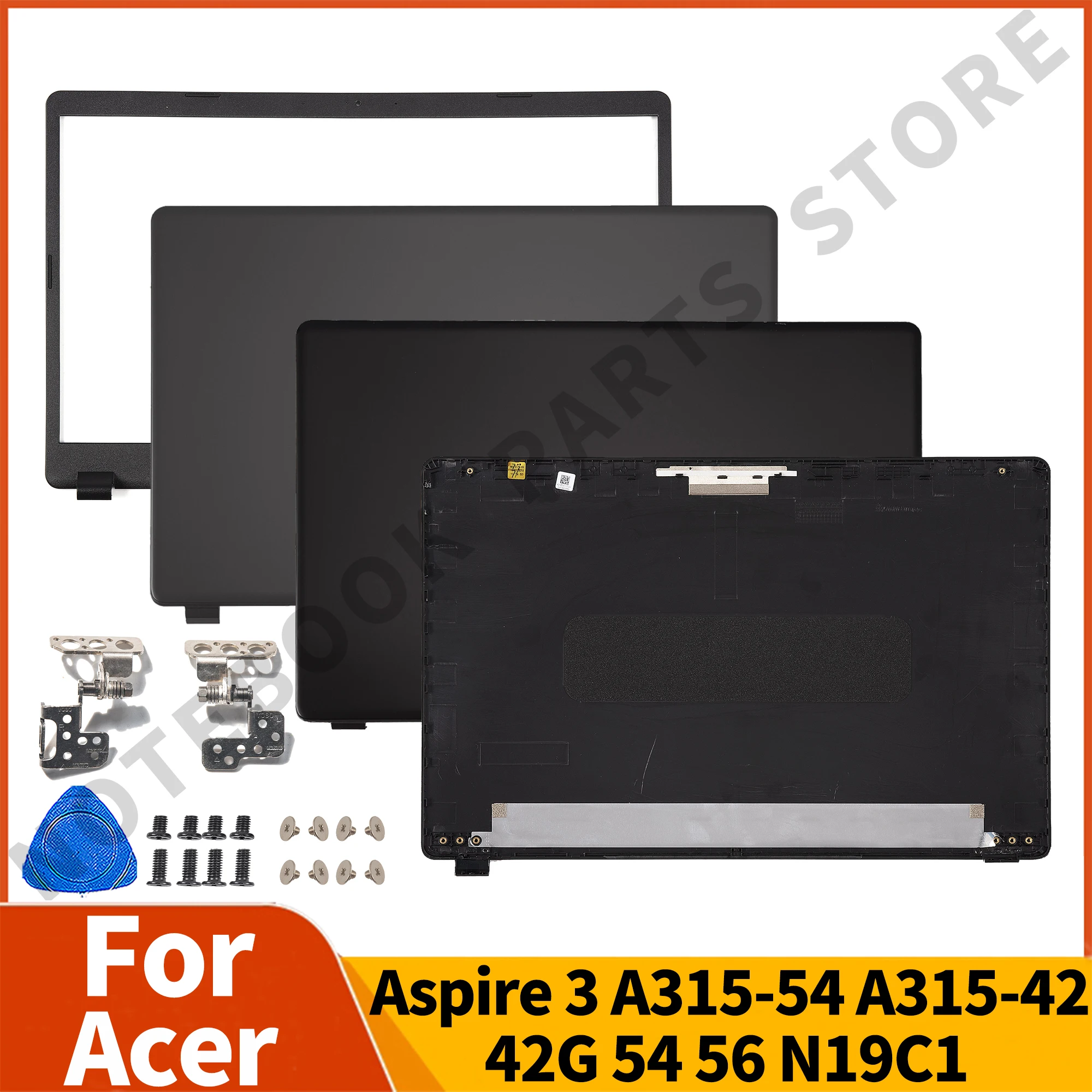 New LCD Back Cover/Hinges/Bezel For Acer Aspire 3 A315-54 A315-42 A315-54K A315-56 N19C1 EX215-51/52 Notebook Parts Repair 15.6'