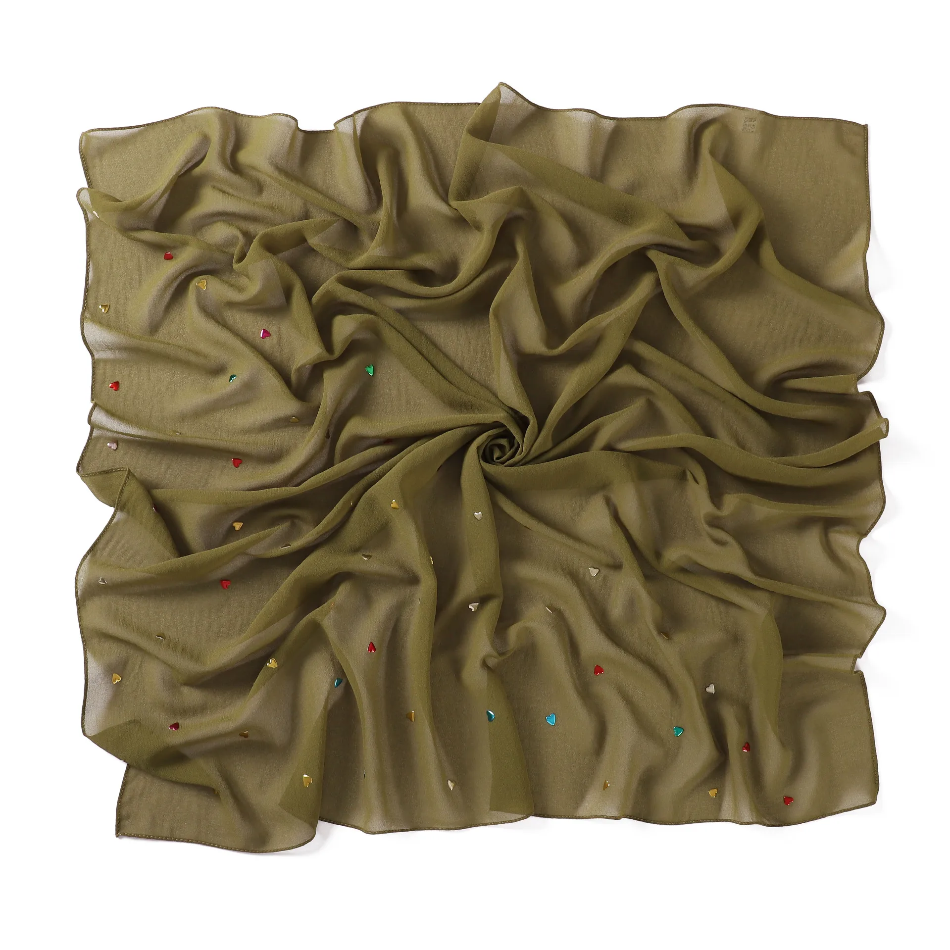 2025 Nieuwe Vrouwen Chiffon Sjaal Vierkante Hals Sjaals Hoofddoek Dame Effen Bandana Haarband Hoofddoek Uitlaat Turbante Mujer