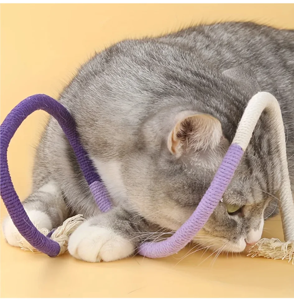 1PC Cat Bite Rope Toy Grinding Teeth Durable Teasing Cat Rope Toy