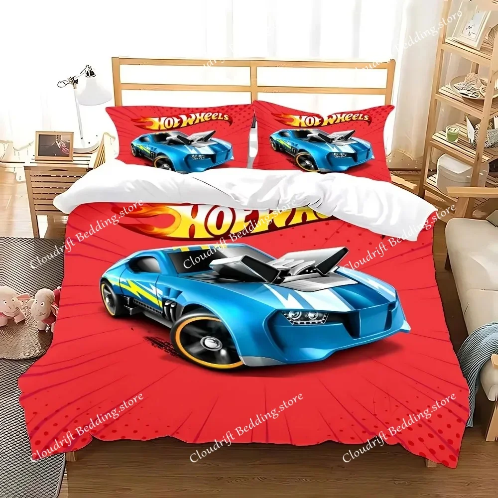 Monster Trucks Duvet Cover Hot Wheels Pillowcase Bedding Set Adult Boys Girl Bedroom Decoration Children Gift Single Double Size