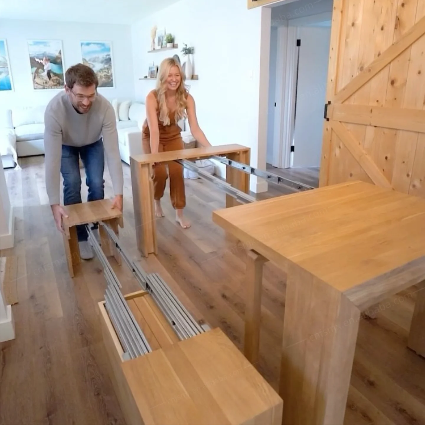 Games Dining Table Space-Saving Dinning Room Furniture //Multifunctional Extendable Console Tabletop