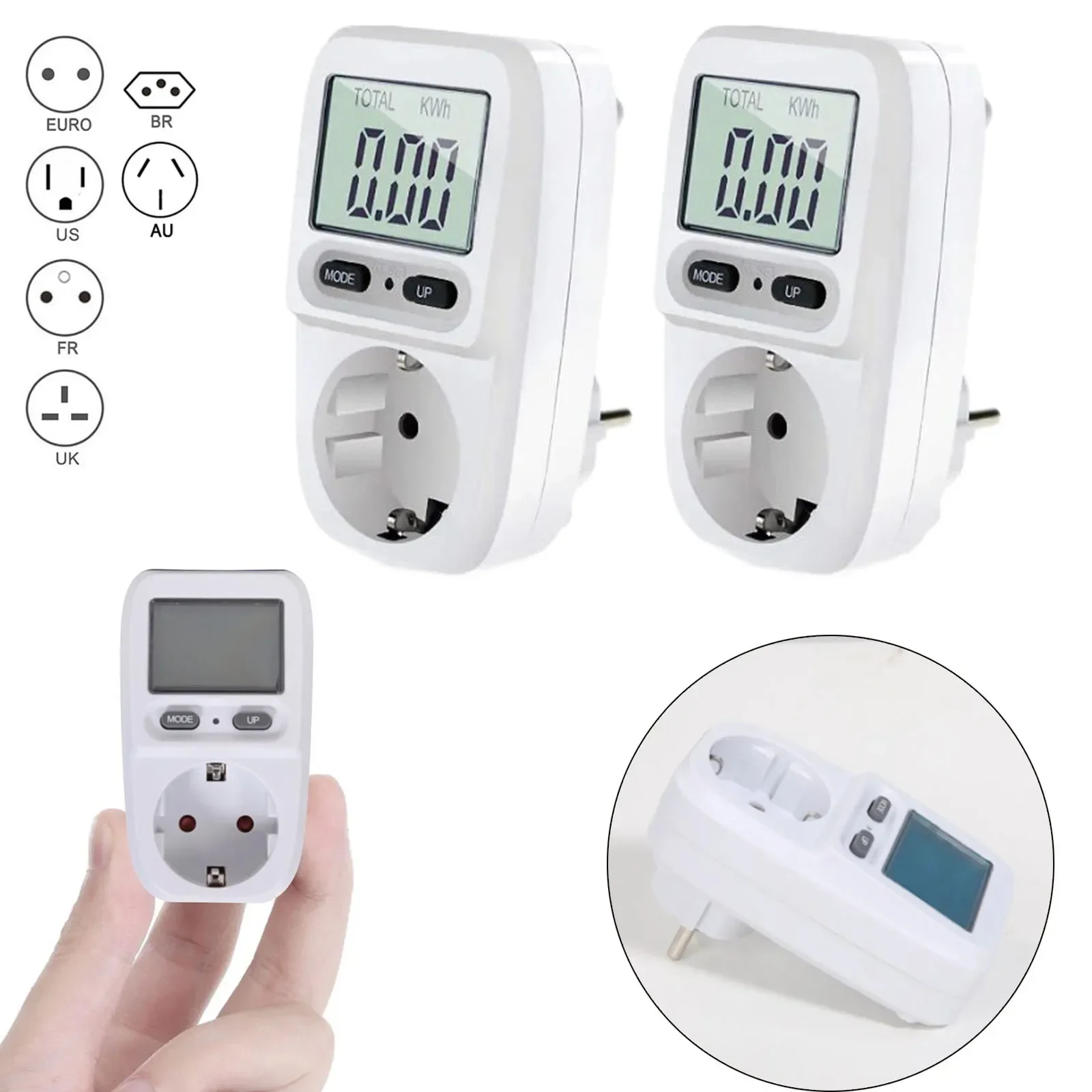 Digital Wattmeter AC 230V 110V Power Meter Electricy Consumption Energy Meter EU/US/UK Plug Power Electricity Analyzer Monitor