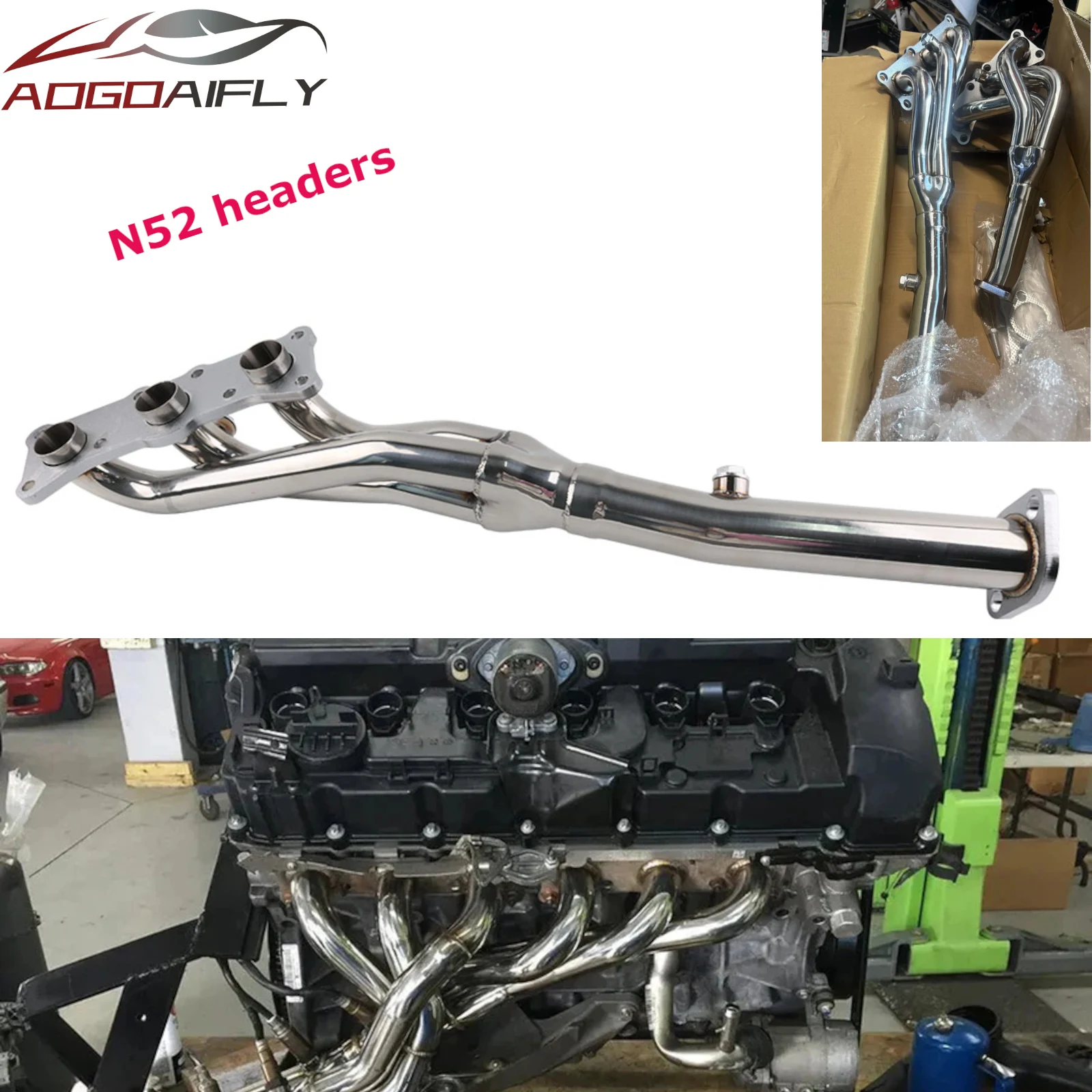 performance Exhaust Pipe Manifold Headers for BMW E90 E91 E92 E93 N52 N53 328i 328xi 325i 325xi 128i E81/E82/E87 X1 E70 X5