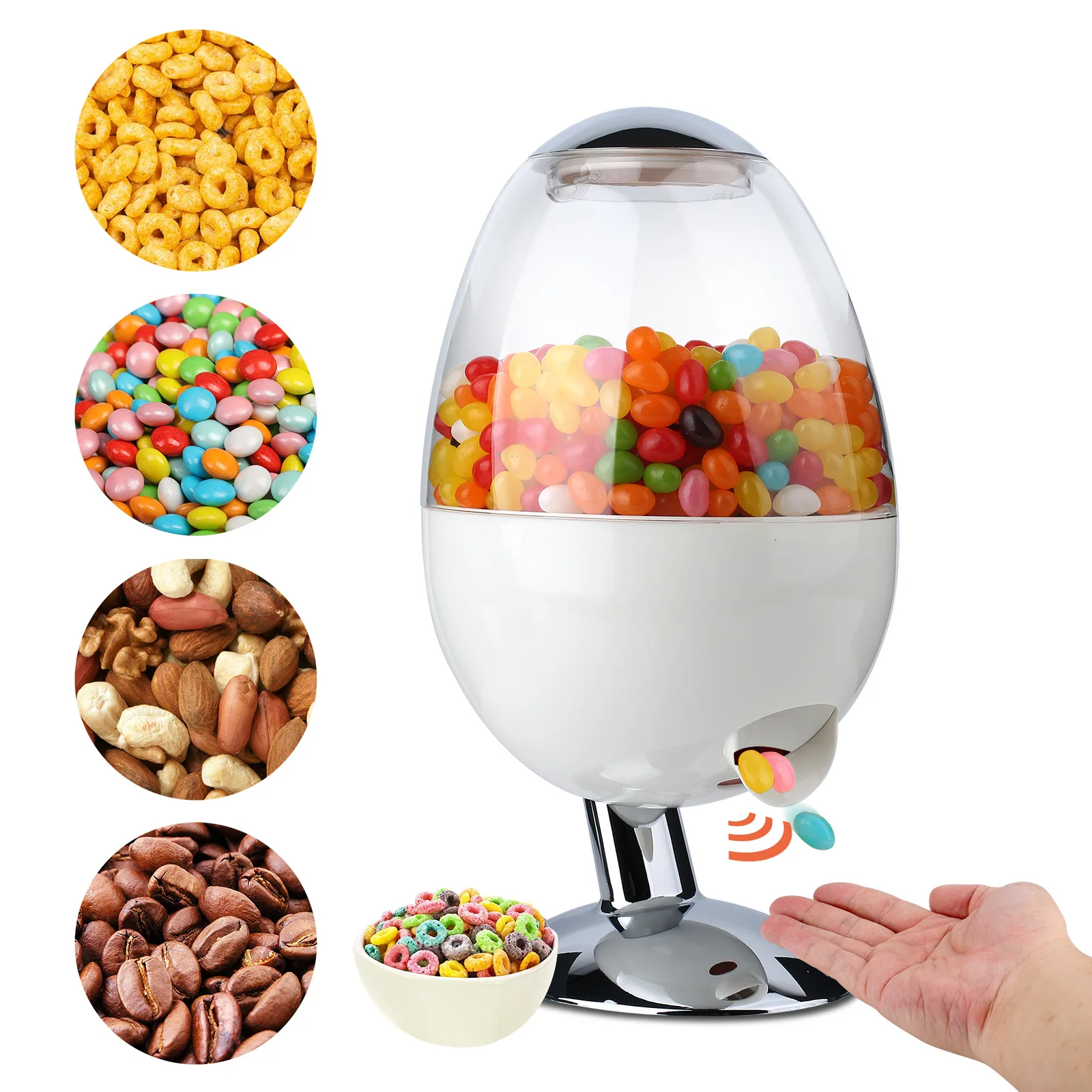 Slimme Snoepjes Station Sensor Snoep Dispenser Touchless Zwarte Snack Food Container Zoete Opslag Pot Batterij 4 Stuks Van Aa Grootte