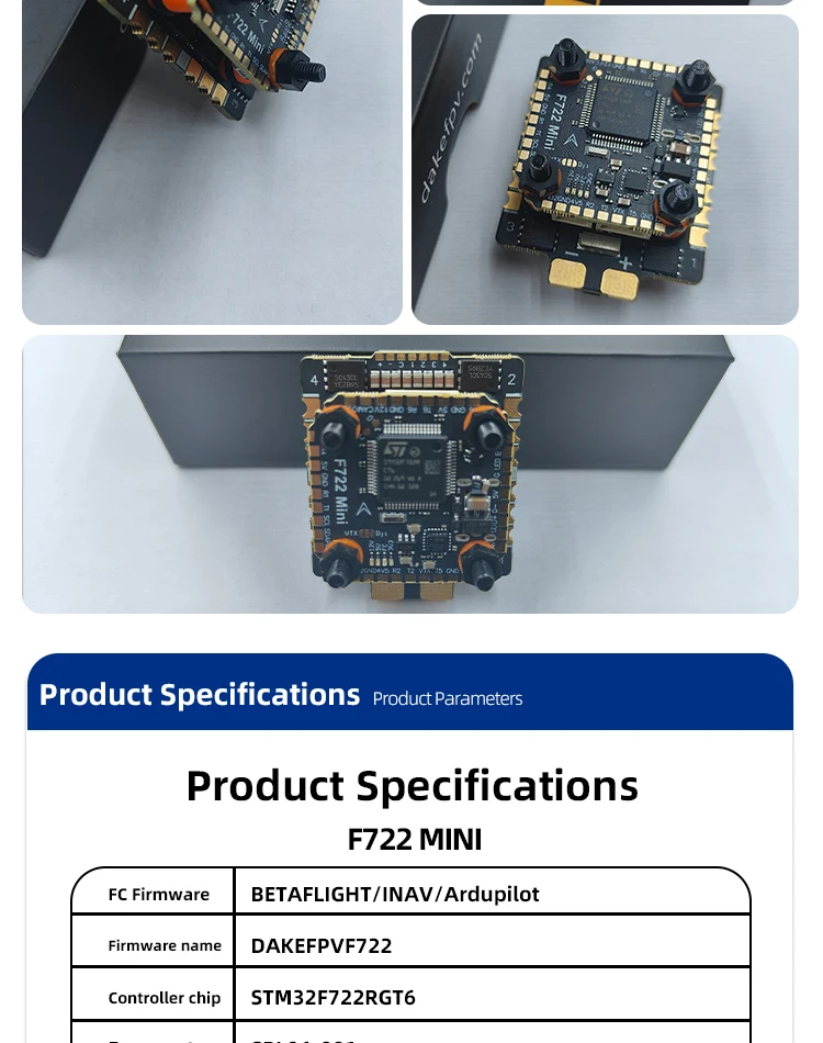 DAKEFPV Mini F722 FC Mini-Stack F722 6S 55A 8S 70A BLS Bluejay ESC 20X20mm Flugcontroller für 3-Zoll-, 4-Zoll- und 5-Zoll-FPV-Drohnen – Detail 4