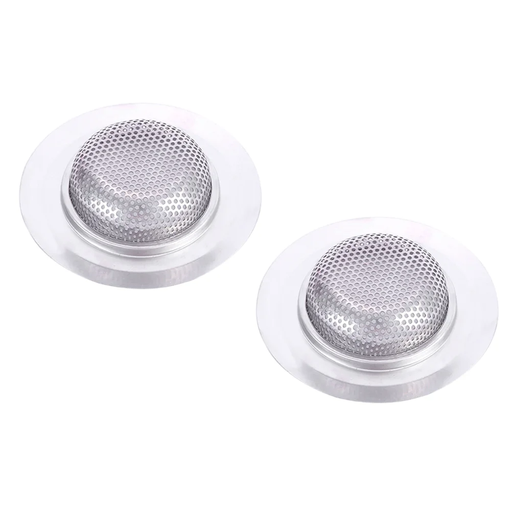 2 Pcs Rust-free Sink Strainer Perforated Mesh Filter Drain Kitchen Accessory Broadside Anti-clogging Silver