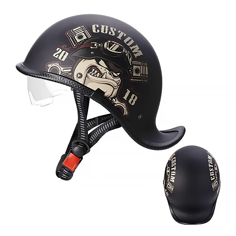

Retro Style Half Helmet Unisex for Men And Women Motorcycle Safety Helmet Suitable for All Seasons Scooters Electric Bikes