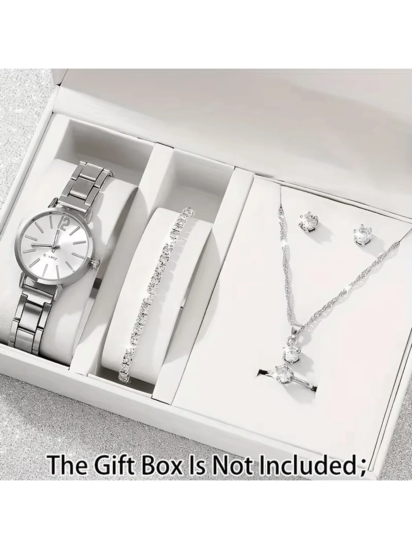 

6-piece exquisite and versatile women's watch set, fashionable quartz watch, casual steel strip watch, women's watch set