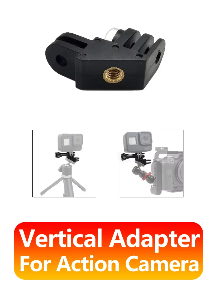 90 ° Adaptateur Vertical support universel pour GoPro Hero 13 12 11 10 9 Insta360 SJCAM SJ4000 AKASO DJI OSMO accessoires de caméra d'action