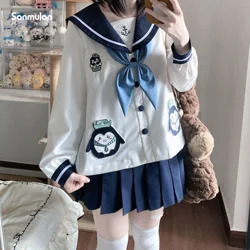Japanese White Little Penguin Original Genuine Jk Uniform Suit Four Seasons Long Sleeve Kindergarten Sailor Suit Woman