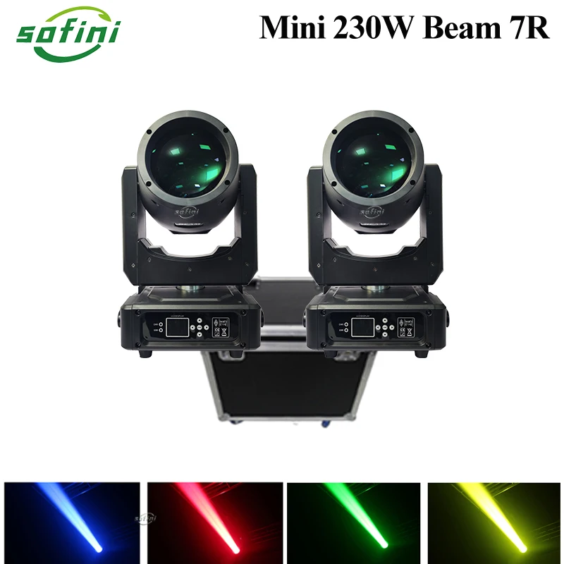 2Pcs Mini 7R Beam 230W Beam Head lights with Lyre Sharpy Flightcase Beam Moving Head Sharpies 7R  light Dj Stage Light Spot DMX