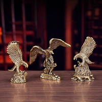 Antique Copper Eagle Statue Small Ornaments Vintage Brass Animal Figurines Crafts Desk Decorations Home Decor Accessories Gifts