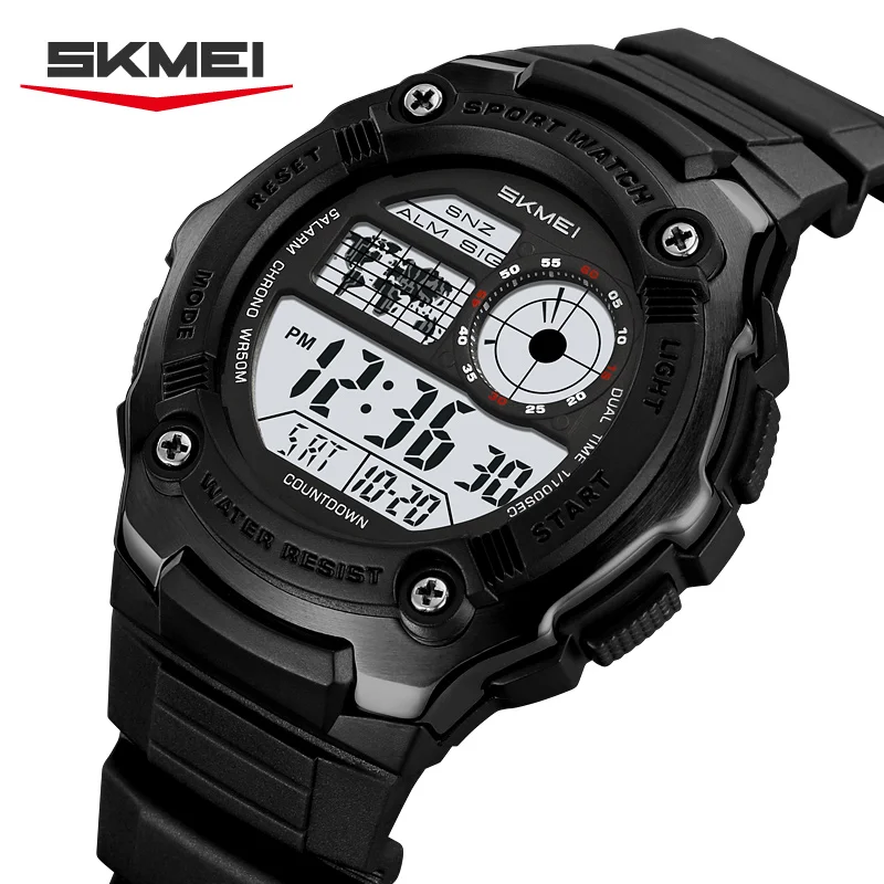 

SKMEI 2517 Военные электронные световые часы Спортивные светодиодные часы 5 бар Водонепроницаемые цифровые наручные часы для мужчин Reloj Hombre