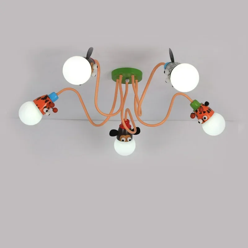 Creative Novelty Lovely Girls/boys Led Ceiling Lights Cartoon Animal Monkey Zebra Giraffe Children Bedroom  Lamps