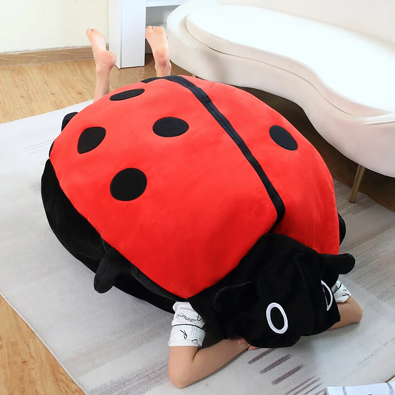 

Hot Sale Interesting Wearable Ladybug Shell Party Cosplay Plush Toy Doll Stuffed Soft Sleeping Pillow Bed Cushion Game Gift 59in