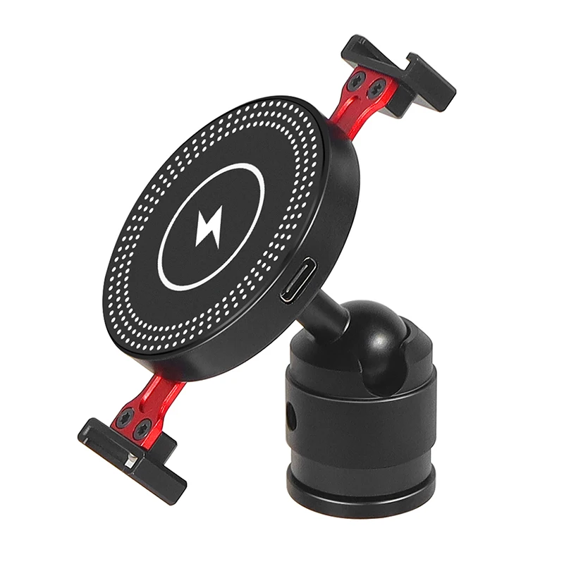 Hot Shoe 1/4 Screw Hole Tripod Mount Magnetic Suction Cup Phone Holder Ball Head with Lock Cold Shoe for MagSafe Tripod Bracket