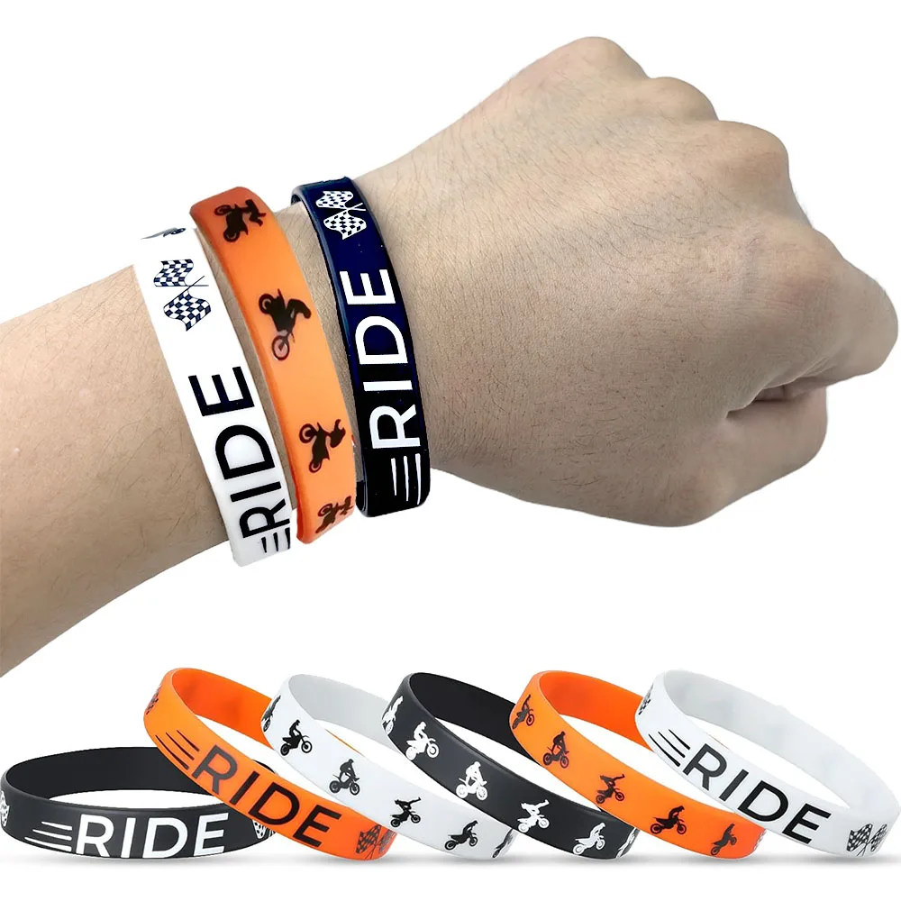 15/10/5pcs  Racing Bike Motorcycle Theme Party Rubber Bracelets Kids Birthday Party Supplies Decors Gifts Silicone Wristbands