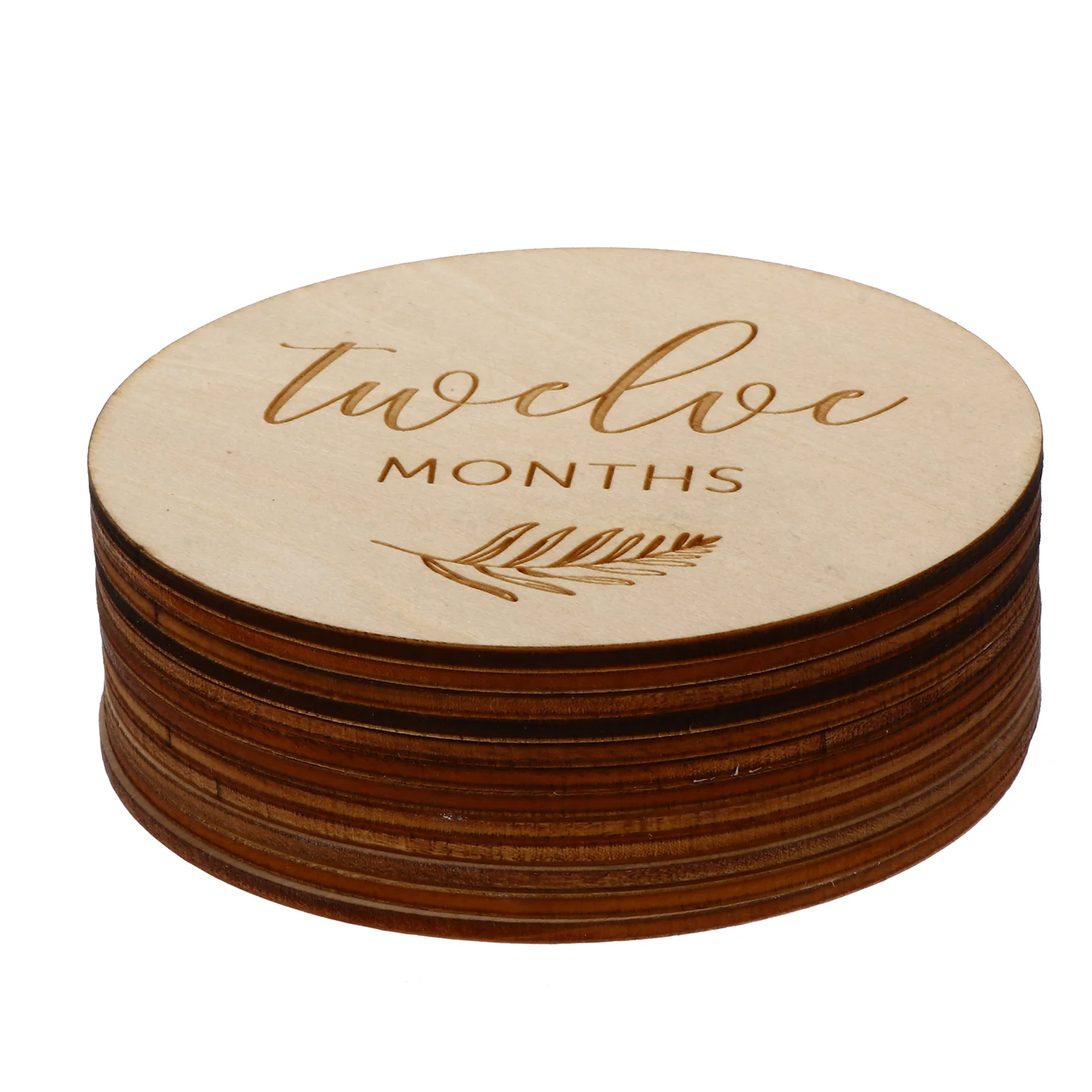 12 Pcs Wooden Growth Cards Baby Keepsake Gift Milestone Discs Infant Picture Props
