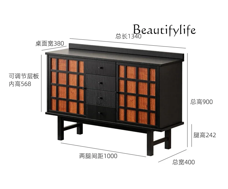 Chinese Style Solid Wood Chest of Drawers American Style Sideboard Cabinet with Drawers