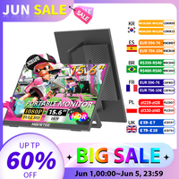 HGFRTEE 15.6 Inch 1080P Portable Gaming Monitor, 250cd/m2 Type-C/HDMI Expand Display with Stand for Laptop Phone Switch PS5 Xbox