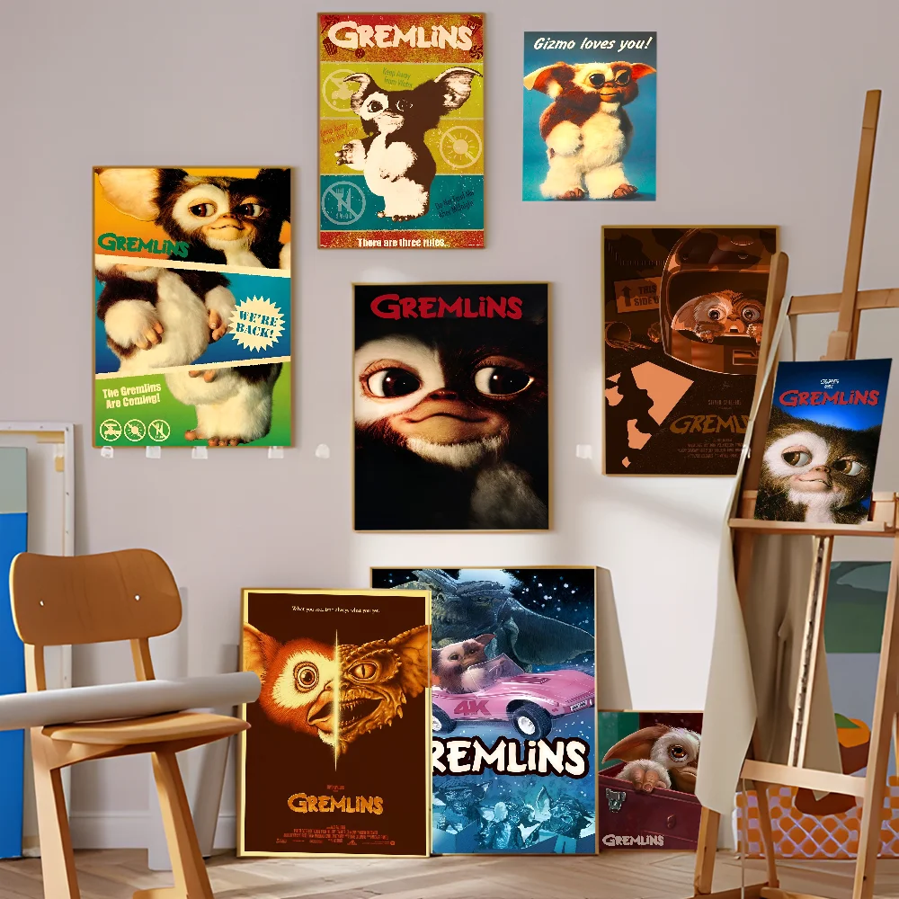 Gremlins Movie Anime Posters Sticky Waterproof Paper Sticker Coffee House Bar Kawaii Room Decor