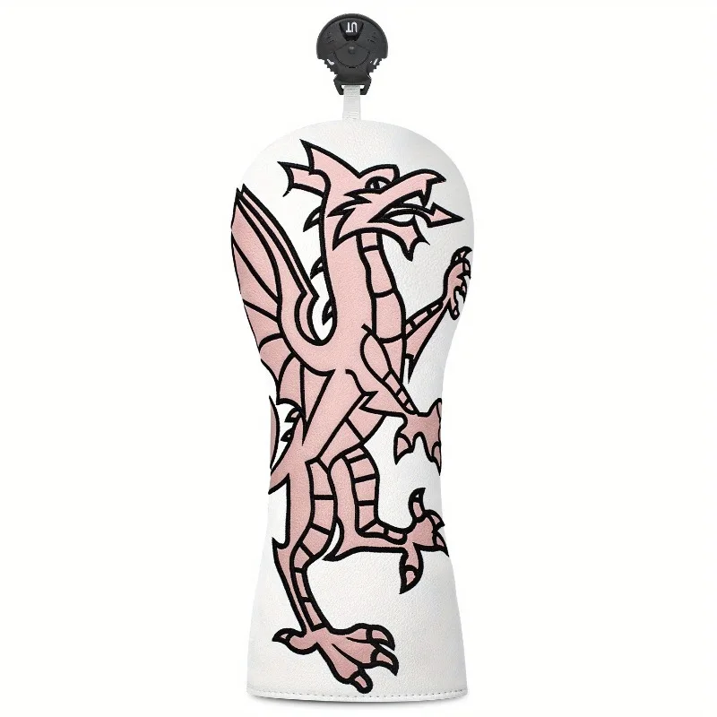 ปลอกคลุมไม้กอล์ฟแฟชั่น ลายมังกรสีชมพู เหมาะสำหรับทั้งชายและหญิง อุปกรณ์เสริมไม้กอล์ฟ กันฝุ่นและทนทาน