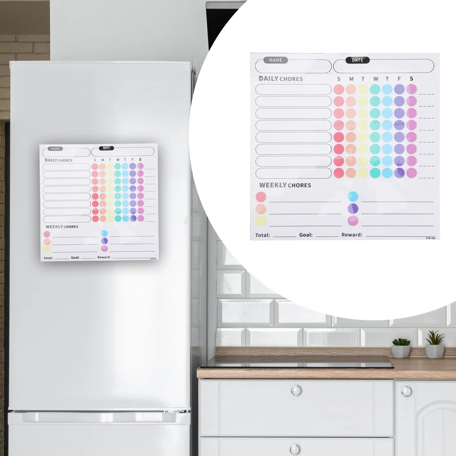 

Magnetic Refrigerator Planner Black Kitchen Message Board Sticker Whiteboard Daily Schedule Memo Grocery List Reusable