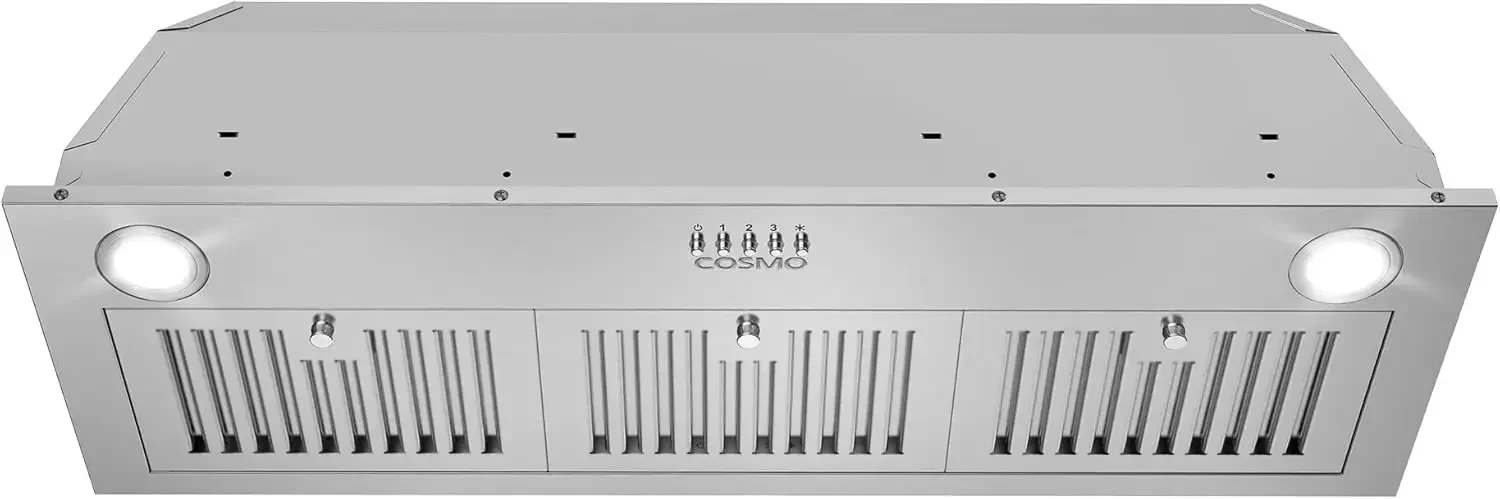 COSMO COS36IRHP 36in.Insert Range Hood with Push Button Controls,3-Speed Fan,LED Lights and Permanent Filters in Stainless Steel