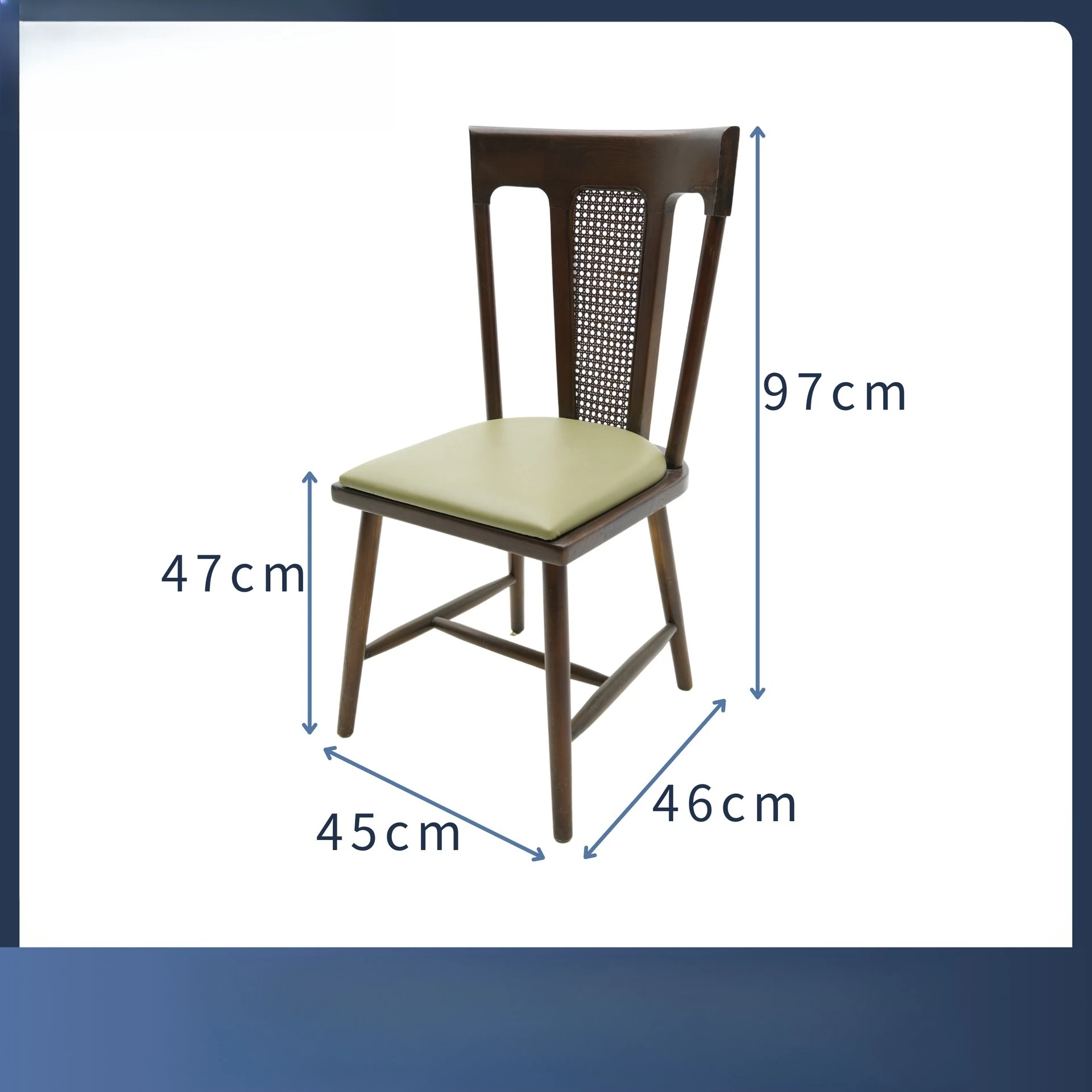 

Customized retro rattan dining solid wood back cha ir Nordic leisure c hair breathable comfortable ch air cafe high backrest