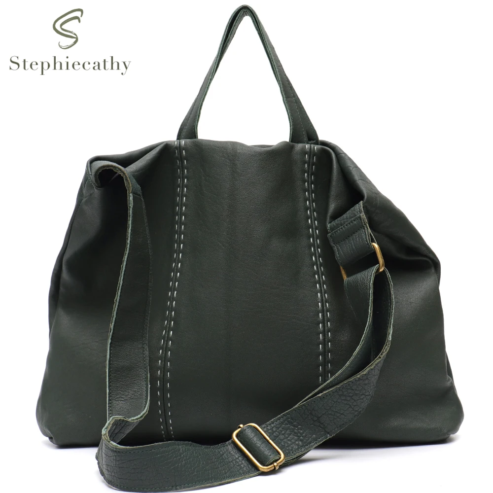 SC luźne miękkie torebki z prawdziwego skórzana Tote kobiety na co dzień duże torby na ramię Top-uchwyt Shopper Vintage torba na ramię
