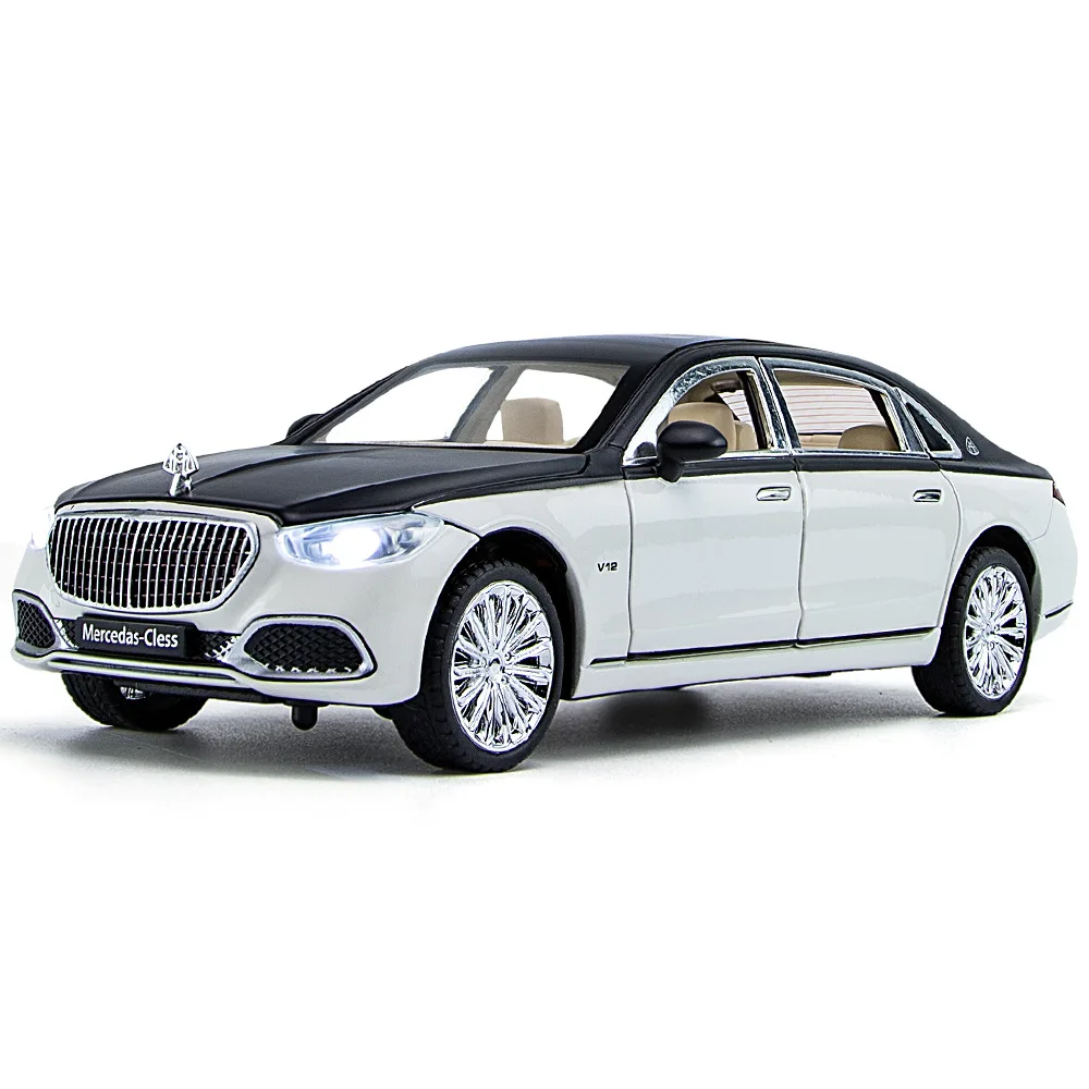 

Hot 1:24 Scale Vehicle Benz Maybaches S680 V12 Metal Model Diecast Car With Light Sound Pull Back Toy Collection For Boy Gift