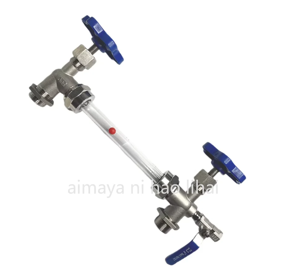 Boiler Stainless Steel Water Level Gauge Quartz Glass Tube Stainless Steel Valve Liquid Level High Temperature