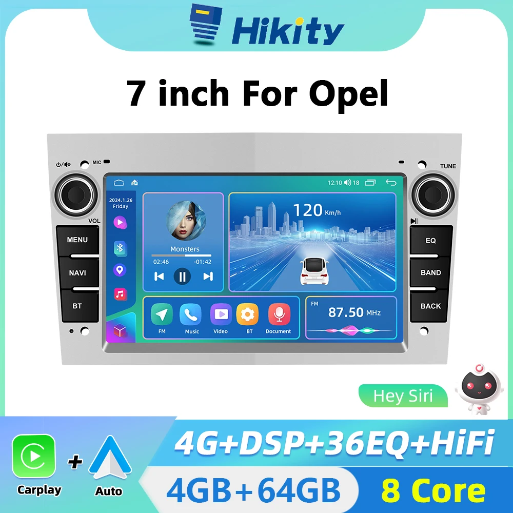 Hikity Carplay  7''Car Radio Stereo Android WIFI DSP Bluetooth GPS For Opel Zafira Astra Antara Vectra Signum Tigra Corsa