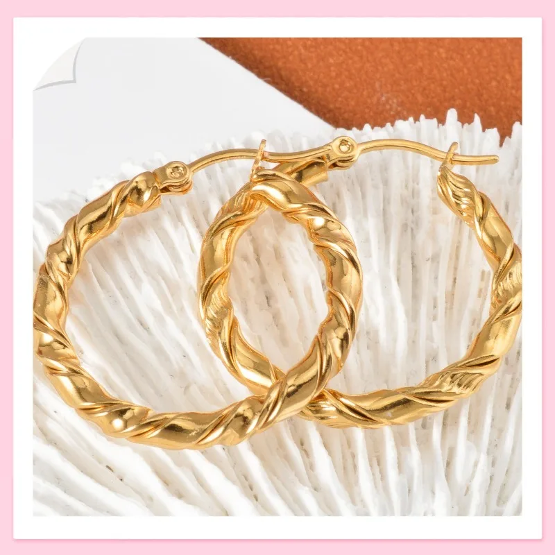 

Гальванизированные серьги, глянцевые серьги-твисты для девочек, модные, легкие, роскошные