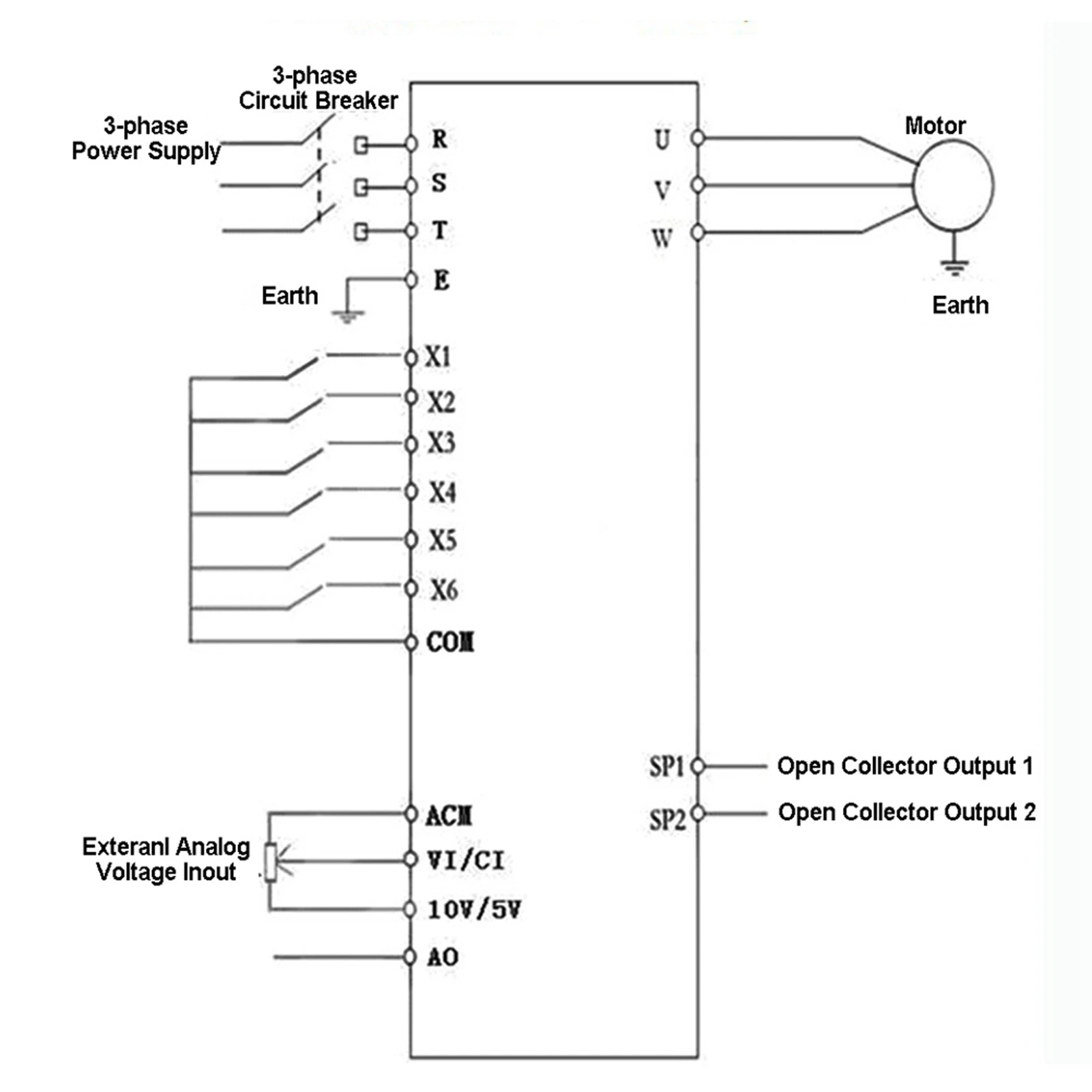 Adjustable Frequency Drive 380VAC Variable Frequency Drive Speed Controller for 3-phase 4kW AC Motor Inverter Motor Drive
