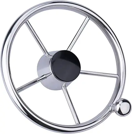 

Hardware Stainless Steel White Boat Steering Wheel