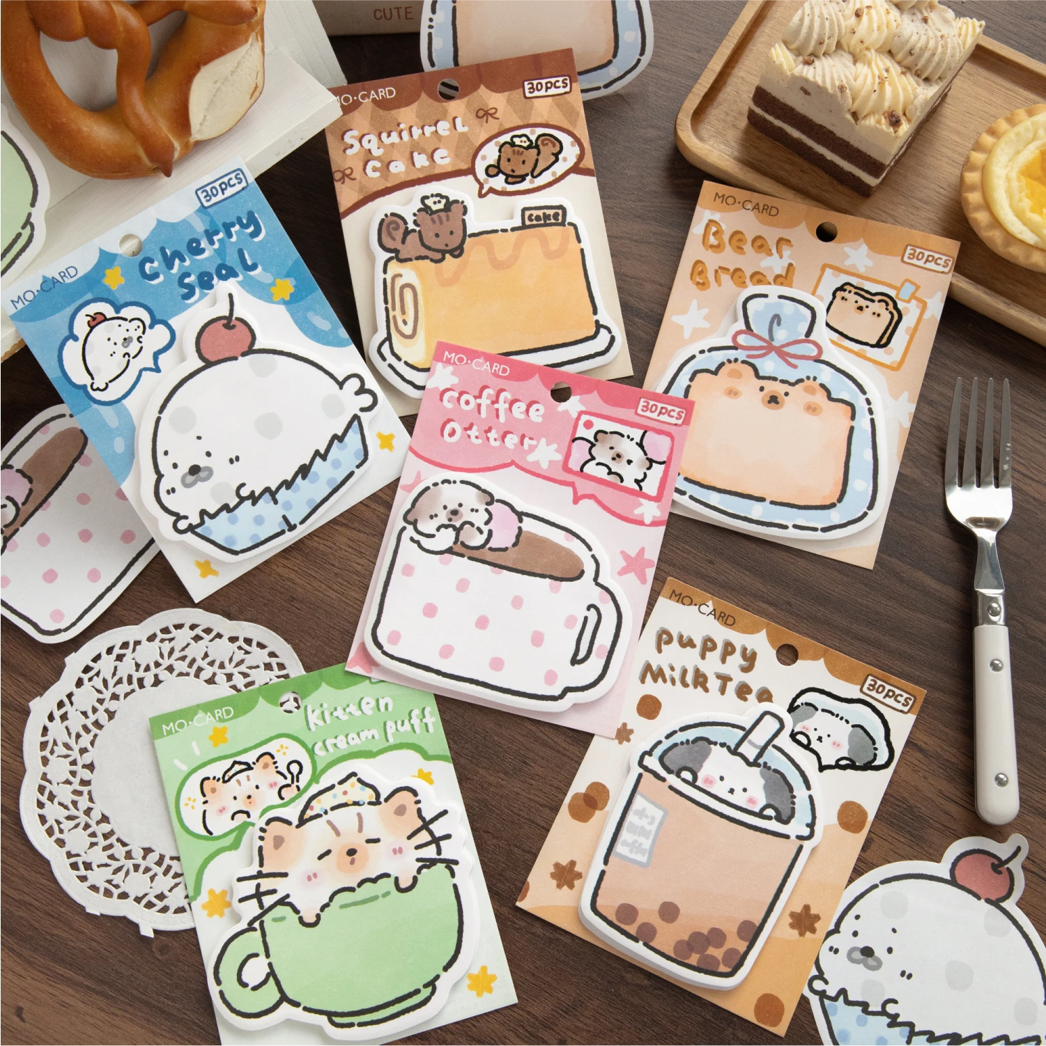 12packs/LOT Animal Restaurant Series decorative fresh paper memo pad
