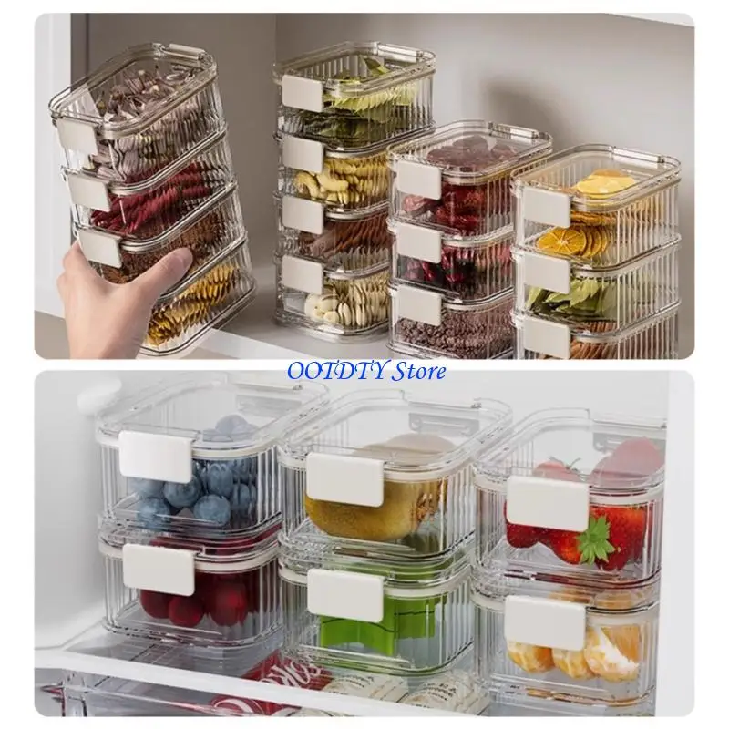 367A Transparent Multi Tiers Spice Organiser Leakproof Container Stackable Kitchen Storage Box For Salt Pepper Seasonings