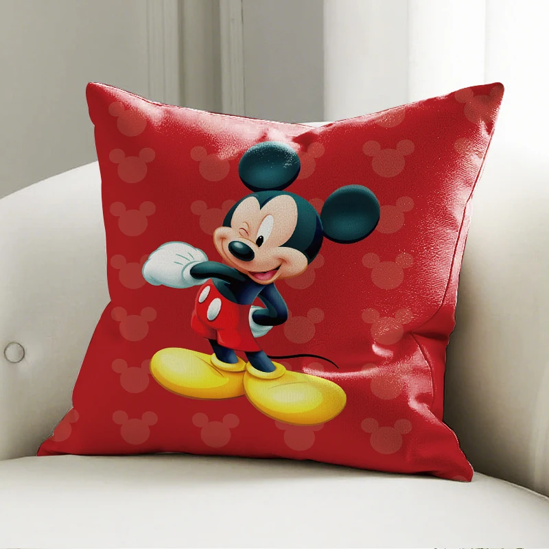

Disney Waving Mickey Mouse Pillow Case Soft Cushion Cover for Sofa Bedroom Kids Room Disney Decorative Throw Pillowcase