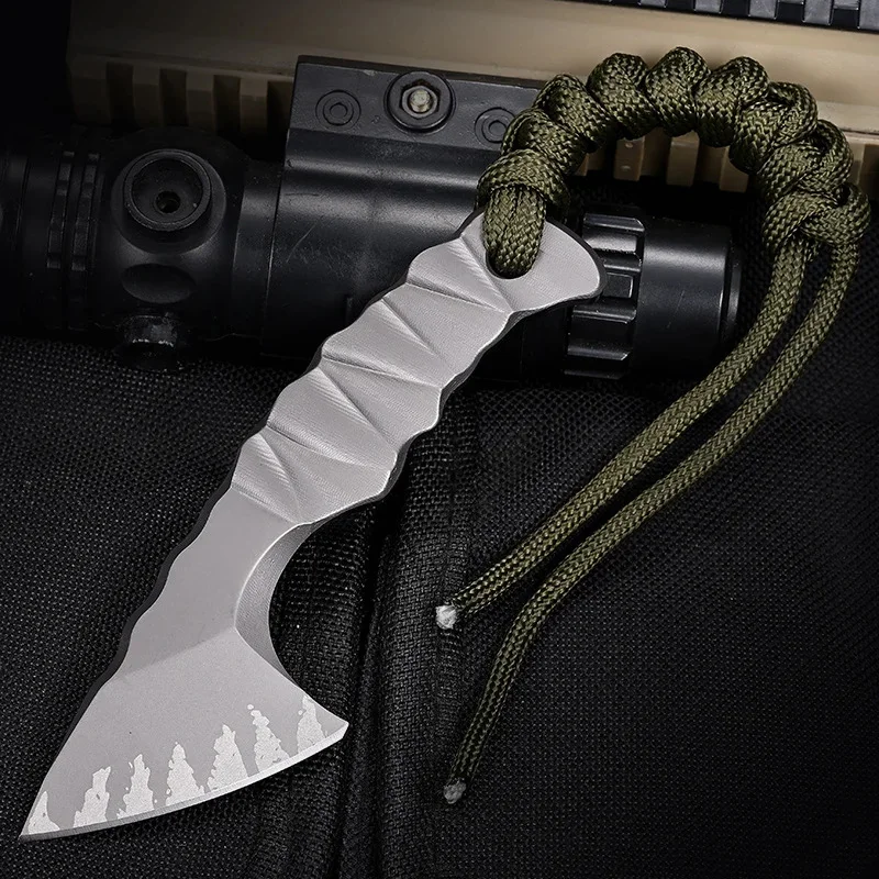 Mini Fixed Blade Knife High Quality Small Axe D2 Blade Hiking Camping Outdoor Knife Portable Hiking Jungle Multi-Purpose Tool