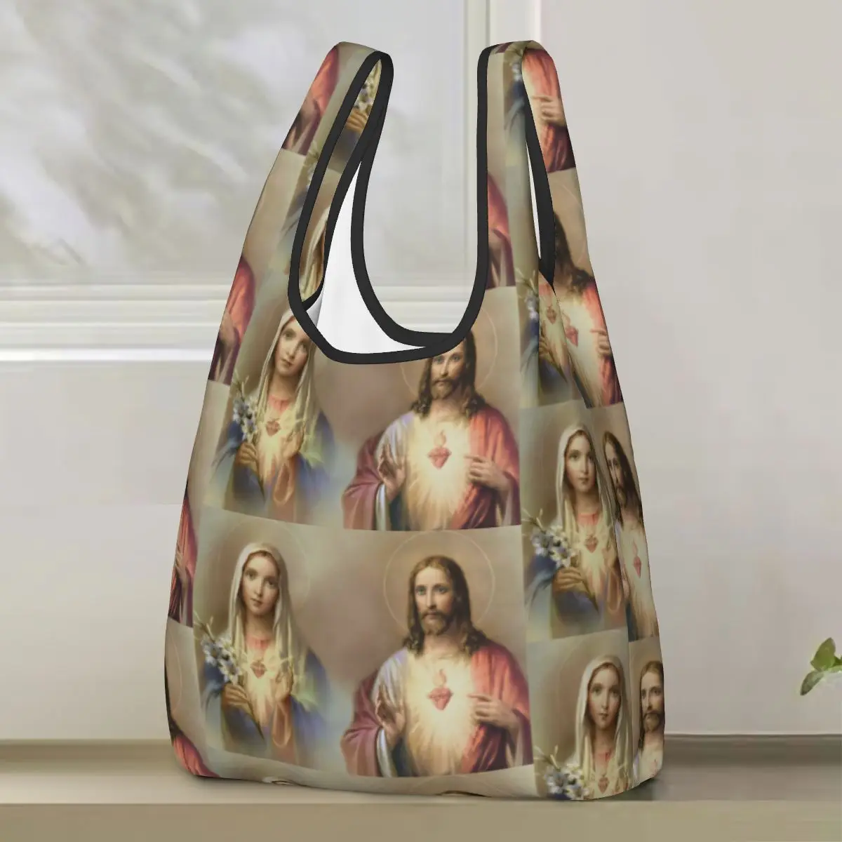 sacro-coracao-jesus-imaculado-maria-cartaz-religioso-sacola-de-compras-portatil-sacolas-reutilizaveis-bolsa-de-ombro-shopper