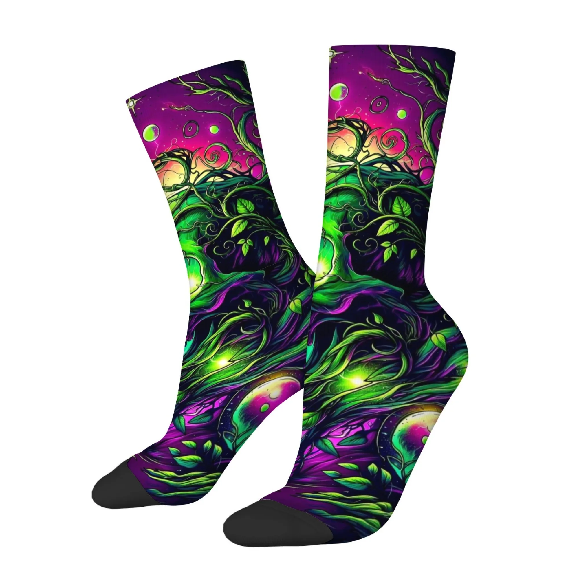 Horror Skull Tree Gothic Print Men's Socks Comfortable Non-Slip Soft Socks Quirky Hip Hop Fashion Street Outdoor Casual Socks