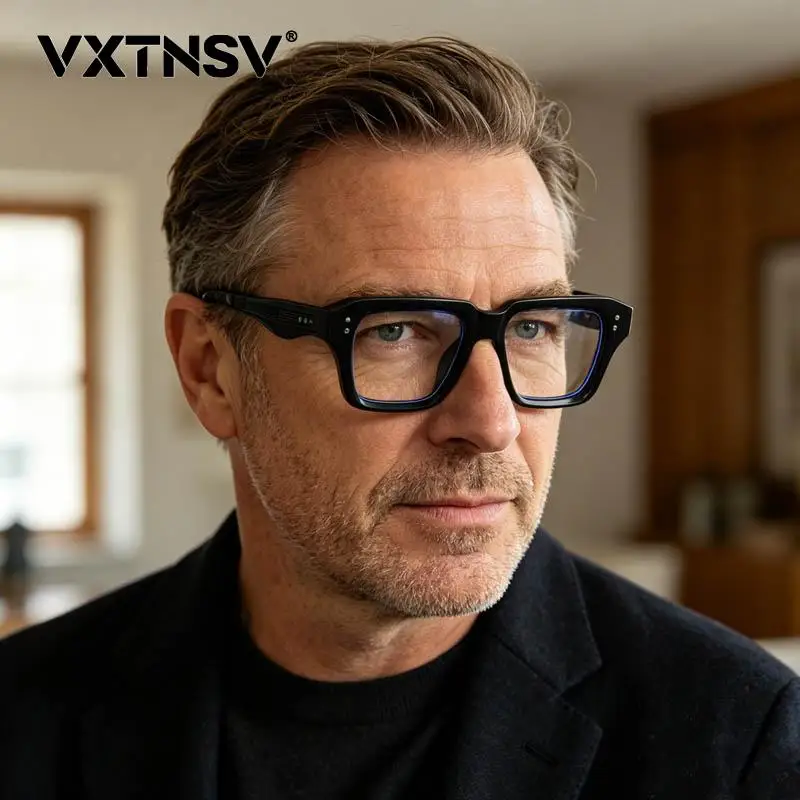 New Square Frame Anti Blue Light Reading Glasses Men Women Fashion Prescription Optical Eyewear Photochromic Presbyopic Eyeglass