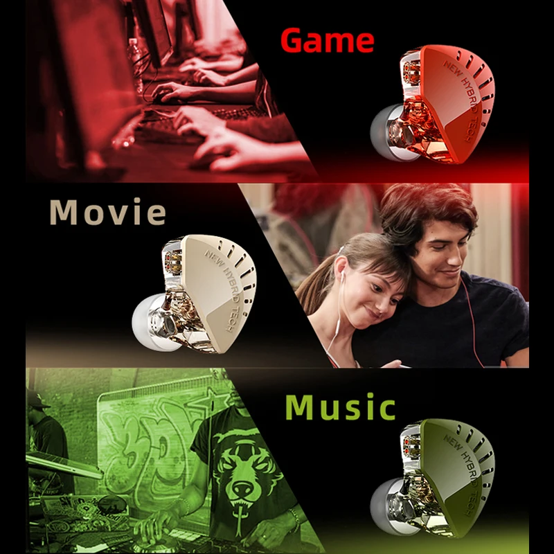 Auscultadores com Microfone com Cancelamento de Ruído, Earbuds LD2 Music Monitor, Fone Hi Fi Baixo, Destacável, Plug L-Shape, Fones De Ouvido Com Fio